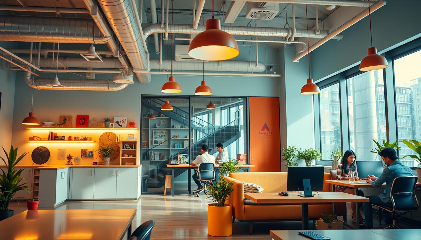 Generate an image of a creative agency in Ahmedabad
