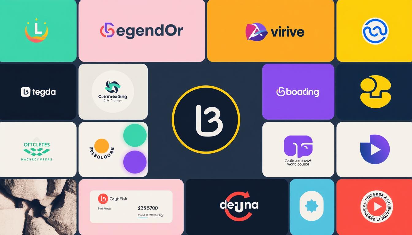Generate an image representing branding services, including logos and brand identity elements.
