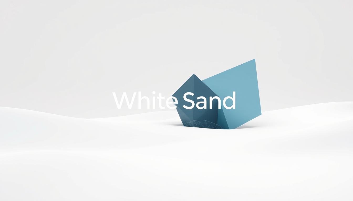A modern, minimalist branding strategy scene featuring the "White Sand" logo. In the foreground, the iconic logo design stands out against a clean, white background, its simple lines and understated elegance conveying a sense of refined professionalism. In the middle ground, a series of abstract geometric shapes in shades of gray and blue suggest the strategic framework and data-driven insights that underpin the brand's positioning. The background is bathed in soft, diffused lighting, creating a calm, contemplative atmosphere that invites the viewer to engage with the brand's long-term vision and commitment to building meaningful partnerships.