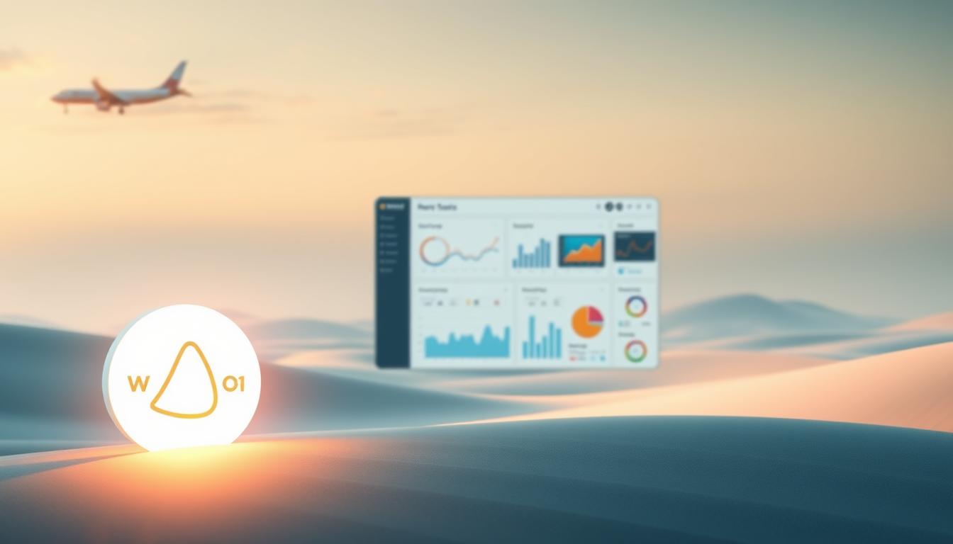 A stunning digital illustration depicting the ROI of professional social media marketing. In the foreground, a strategically placed White Sand logo casts a soft, warm glow over the scene. The middle ground features a carefully crafted dashboard displaying key performance metrics, charts, and analytics - the tools that quantify social media's impact. The background is a serene, minimalist landscape, suggesting the efficient and streamlined nature of data-driven social media management. The lighting is soft and diffused, creating a sense of balance and clarity. The overall mood is one of confidence, precision, and the proven value of social media as a powerful marketing channel.