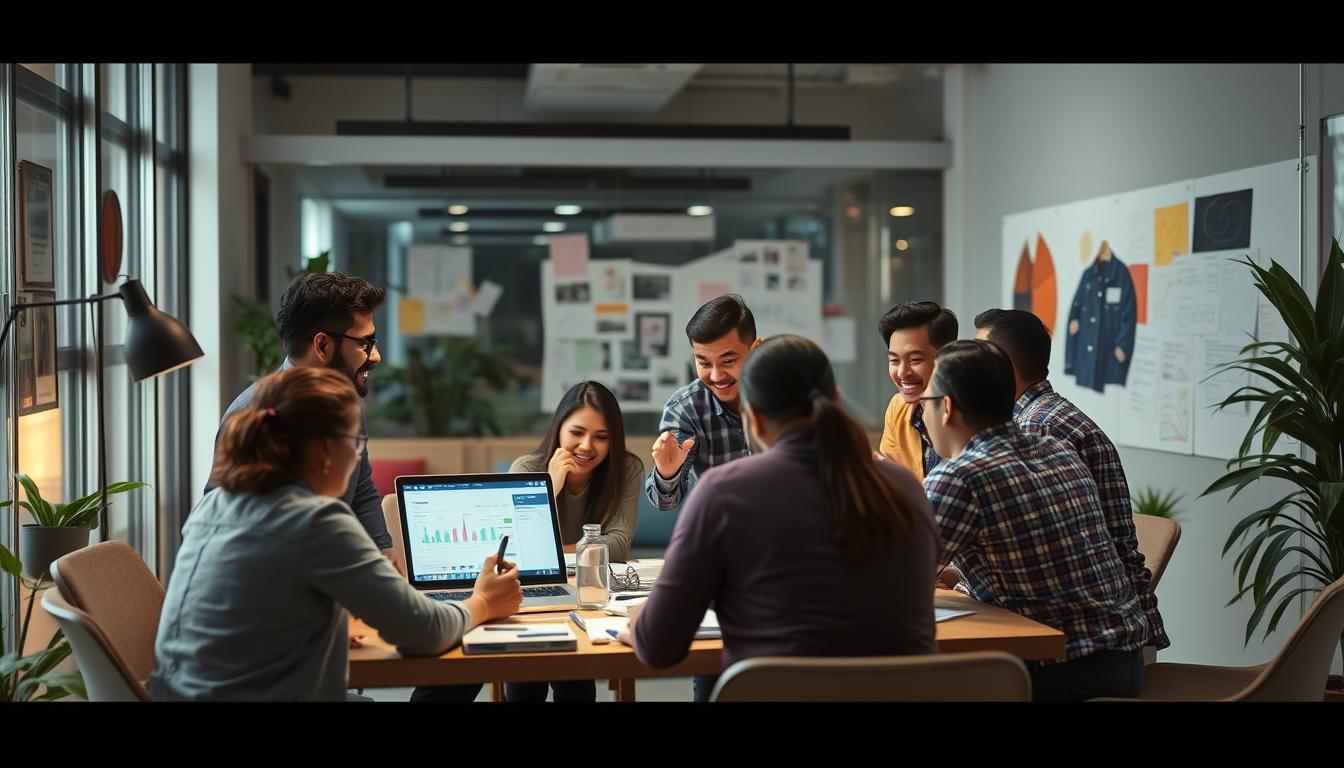 Image of a digital marketing team in Ahmedabad brainstorming innovative strategies