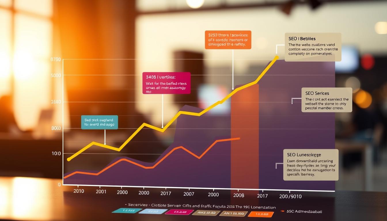 An image of a graph showing increased website traffic due to SEO services in Ahmedabad