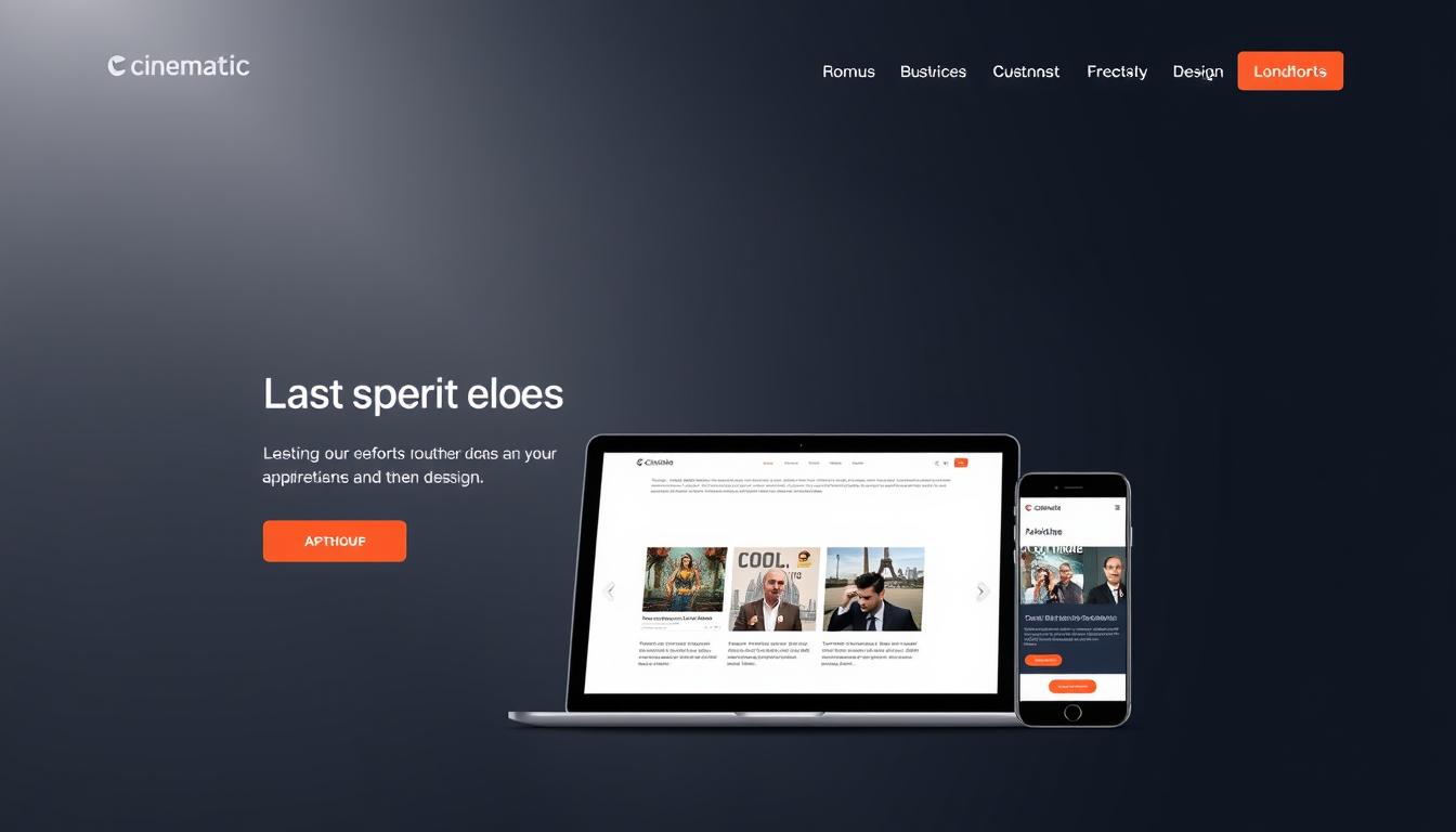 Generate an image of a modern, responsive website design for an Ahmedabad-based business, showcasing a clean layout and intuitive navigation on both desktop and mobile devices.