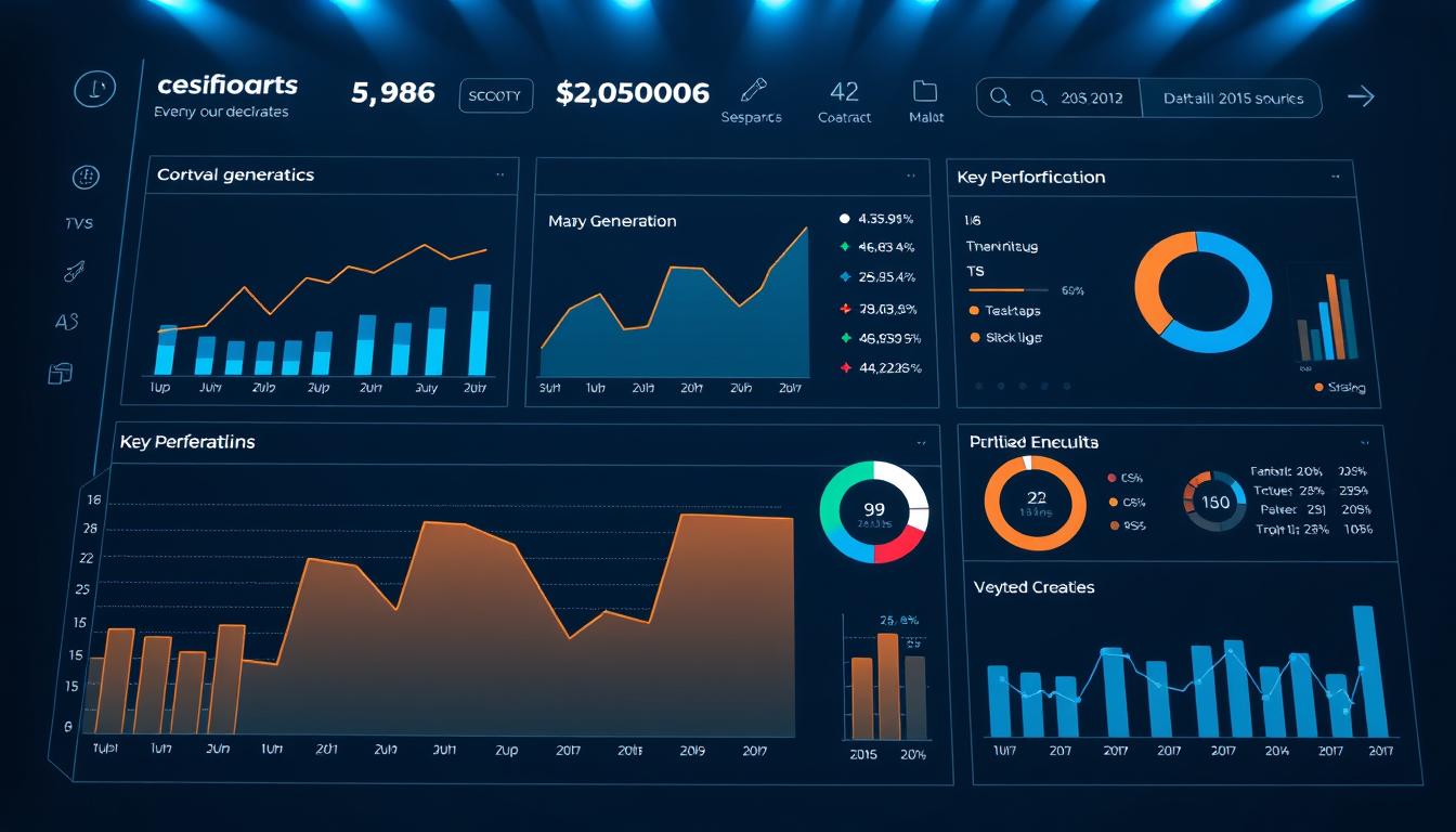 Generate an image of a social media dashboard with lead generation metrics.