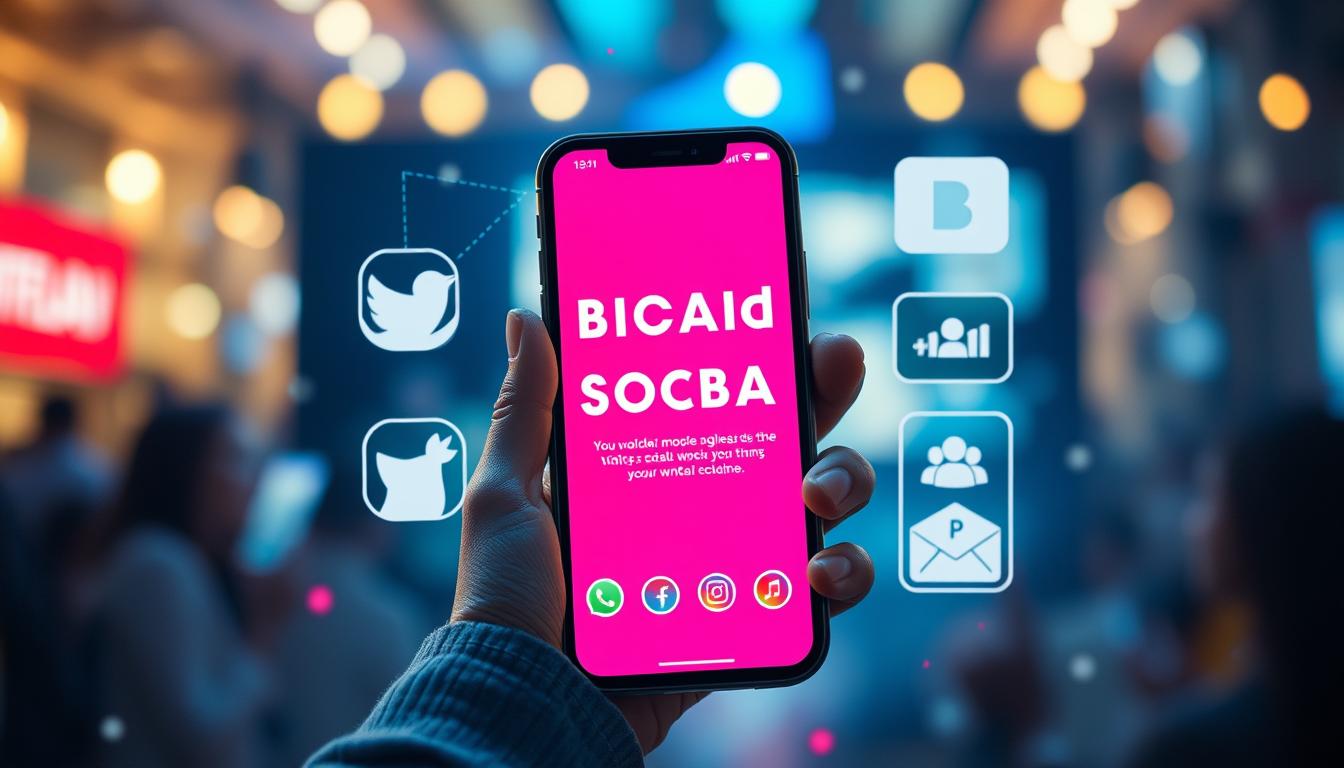 Image of a brand's social media presence being amplified