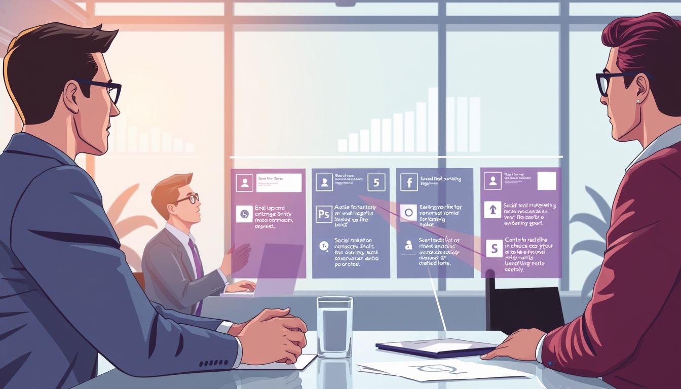 Image of a business evaluating different social media marketing agencies