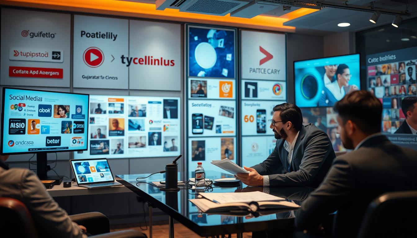 Image of a business professional evaluating different social media agencies in Gujarat