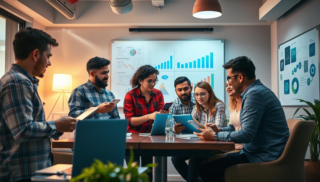 Image of a professional marketing team working together in Ahmedabad