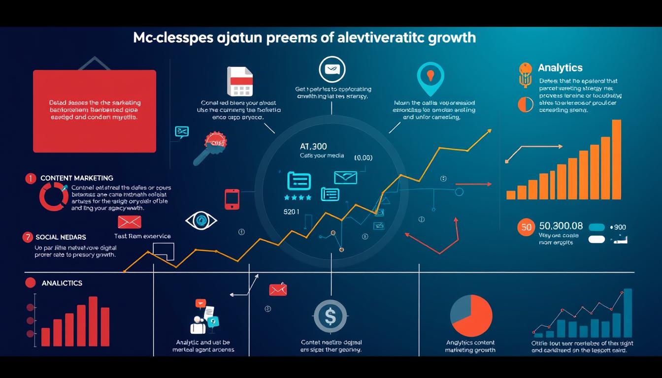 Generate an image representing a digital marketing strategy for agency growth.