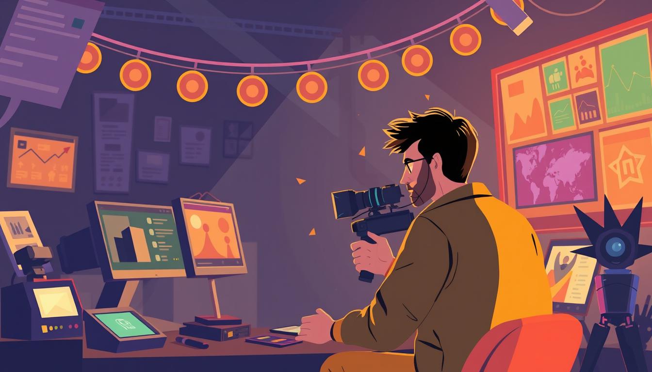 An image illustrating content marketing services in Ahmedabad, with a person creating engaging content