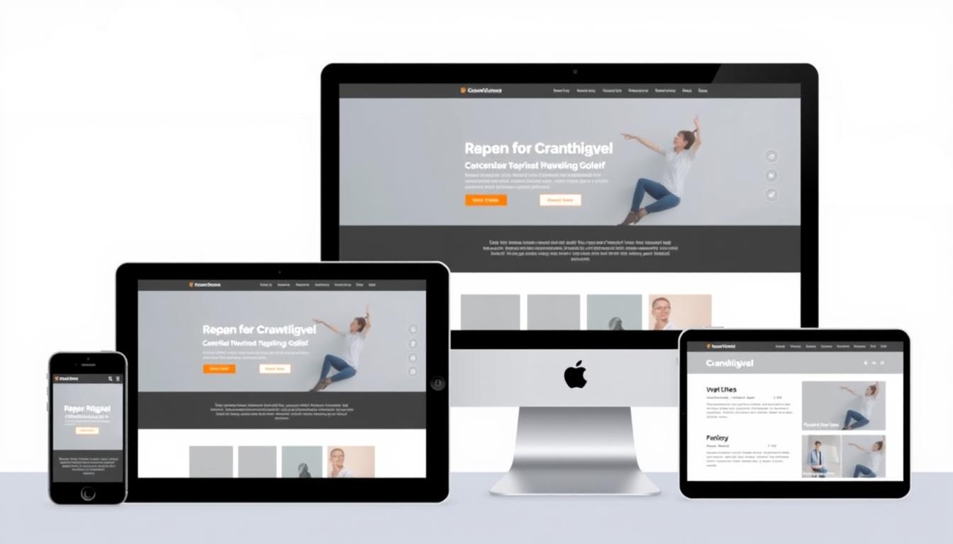 Image of a modern, responsive website on various devices