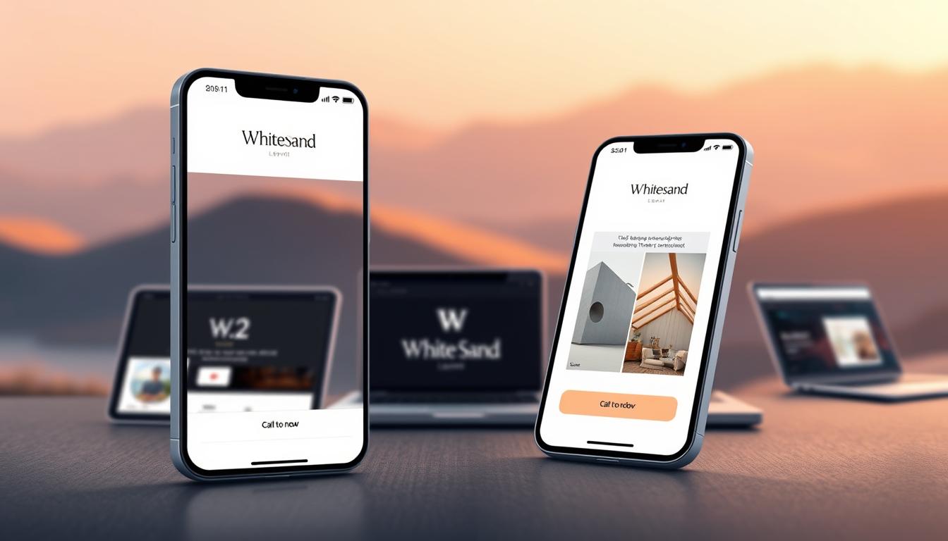 3D illustration showing vibrant email icons and the text "White Sand" for email marketing.