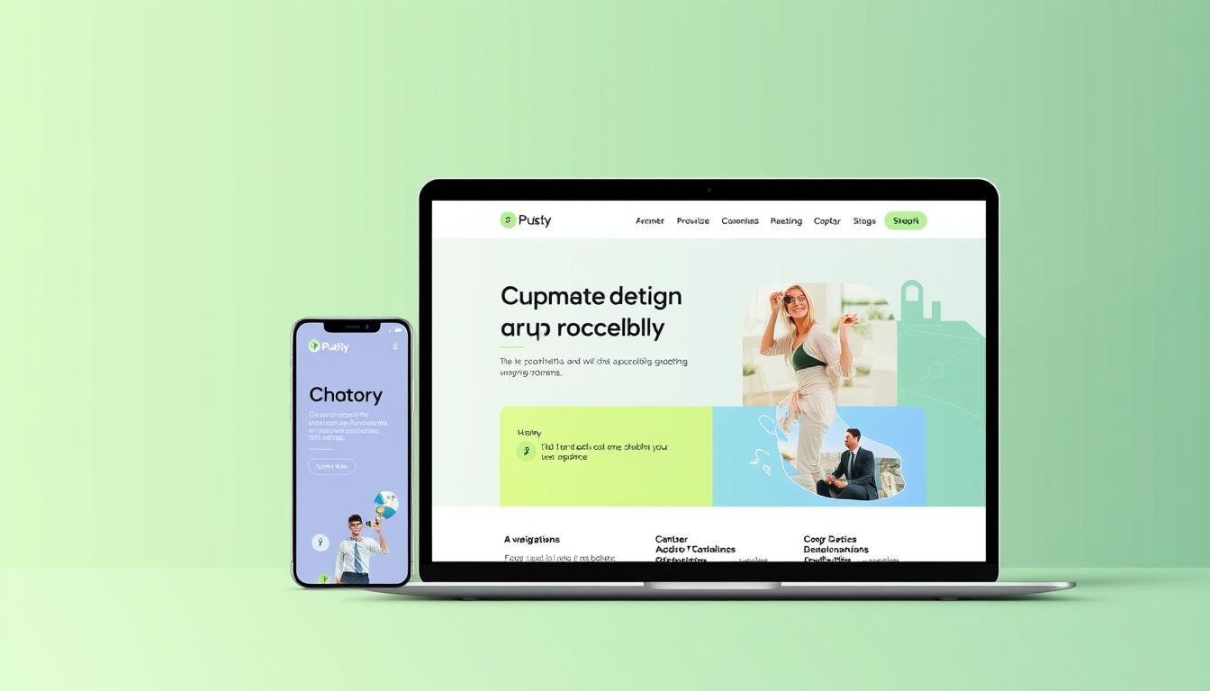 Design layout of a mobile-optimized user-friendly website