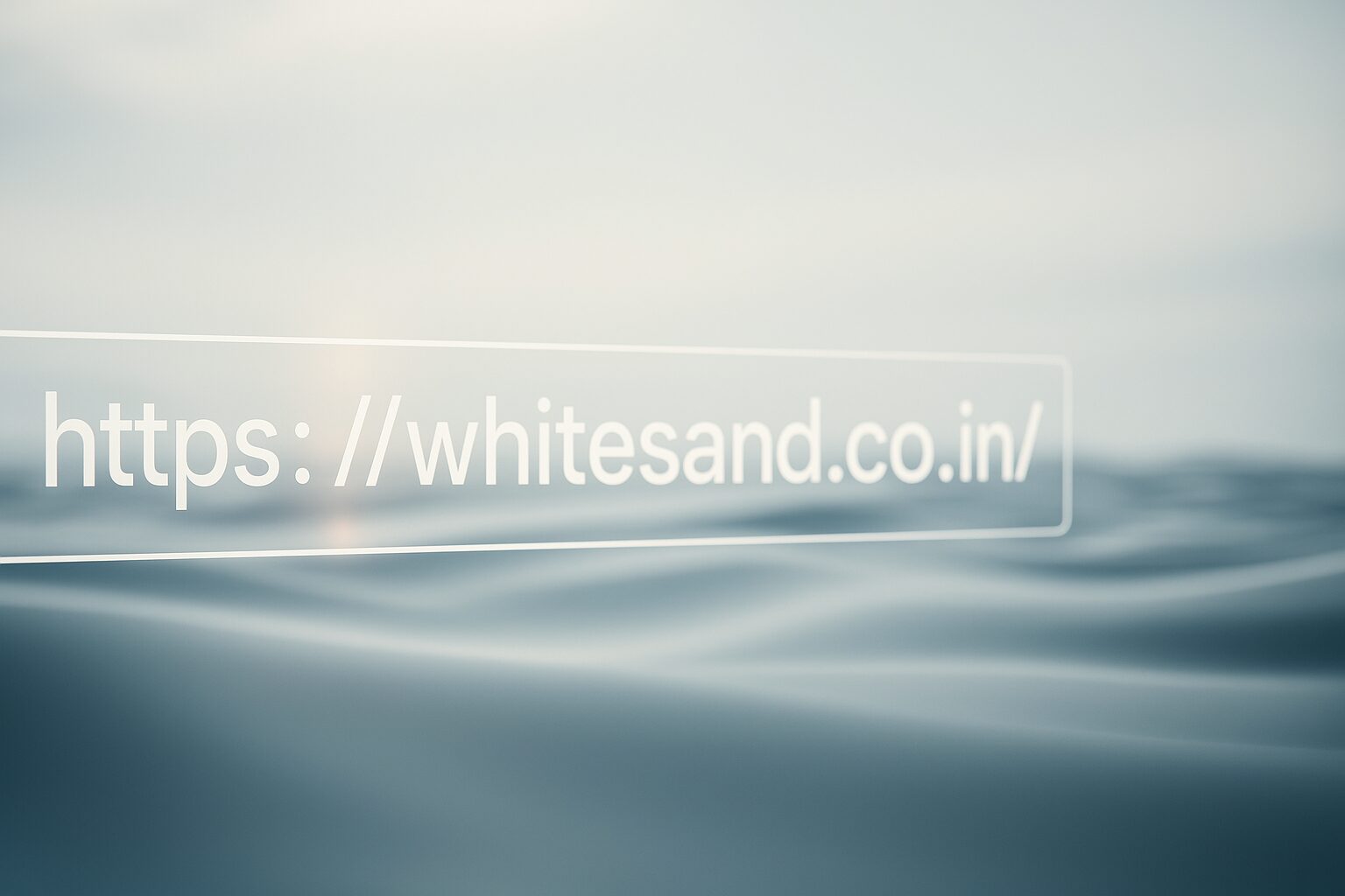 HTTPS Whitesand.co.in URL bar over ocean waves representing secure SEO-friendly website