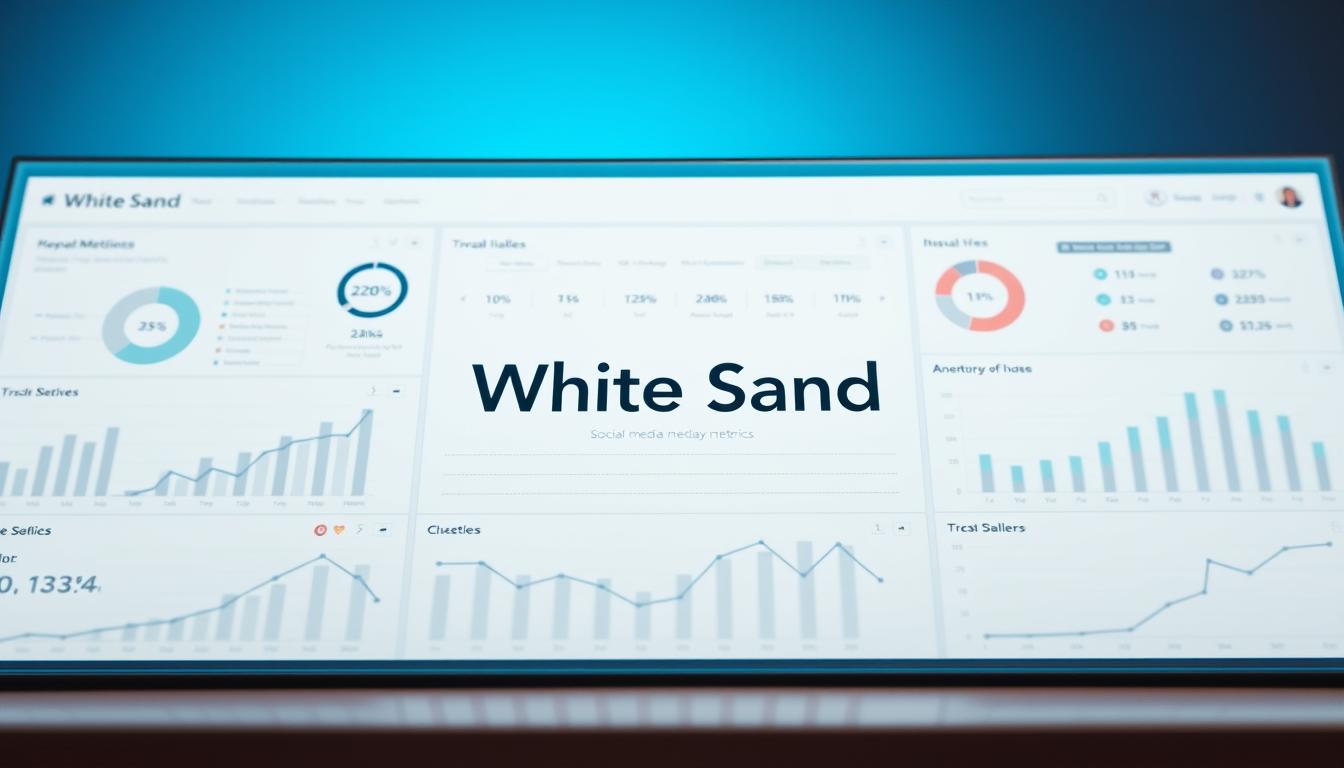 White Sand analytics dashboard showcasing SEO metrics and social media performance