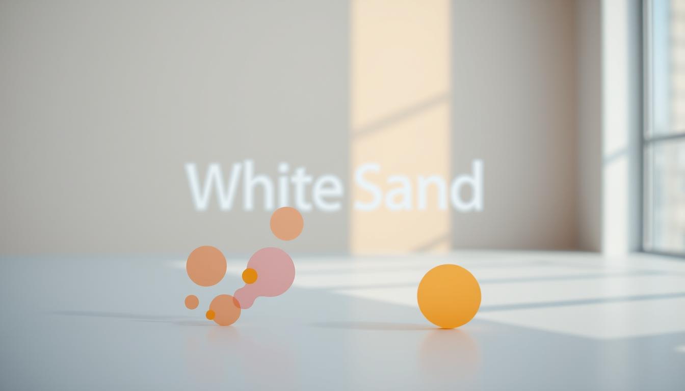 White Sand branding creative minimal design with abstract elements in modern office light
