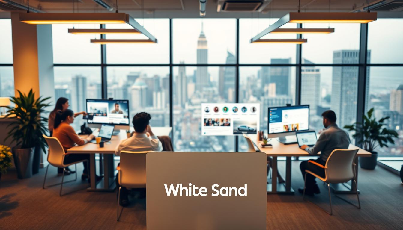 White Sand marketing team working in office on digital strategy and SEO projects