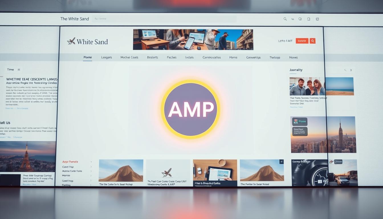 Website interface showing AMP integration for faster load times
