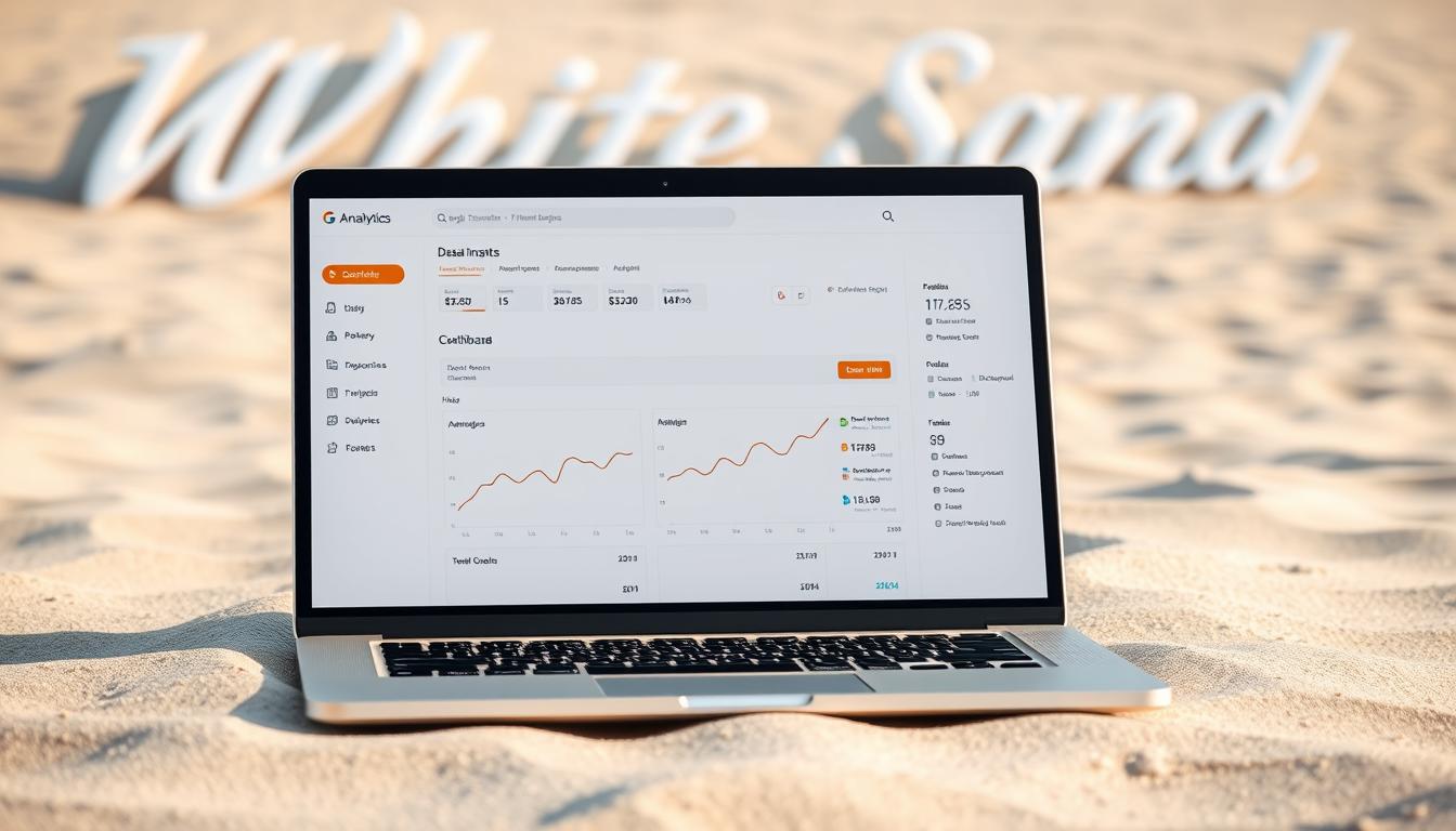 Interactive analytics dashboard showing web traffic, segmentation, referrals, and conversion tracking.